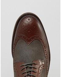 Chaussures brogues en cuir marron Dune