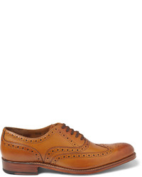 Chaussures brogues en cuir marron Grenson