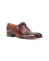 Chaussures brogues en cuir marron Santoni