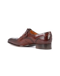 Chaussures brogues en cuir marron Santoni