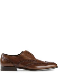 Chaussures brogues en cuir marron Giorgio Armani