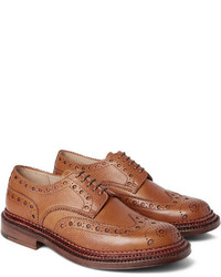 Chaussures brogues en cuir marron Grenson