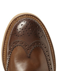 Chaussures brogues en cuir marron Brunello Cucinelli