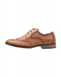 Chaussures brogues en cuir marron New Look