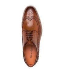 Chaussures brogues en cuir marron Santoni