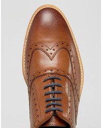 Chaussures brogues en cuir marron Dune