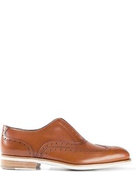 Chaussures brogues en cuir marron Salvatore Ferragamo