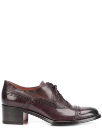 Chaussures brogues en cuir marron Santoni