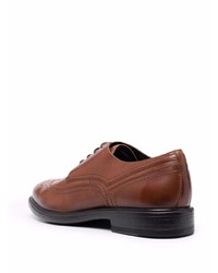 Chaussures brogues en cuir marron Geox