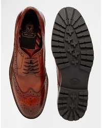 Chaussures brogues en cuir marron Base London