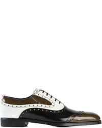 Chaussures brogues en cuir noires et blanches Dolce & Gabbana