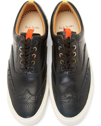 Chaussures brogues en cuir noires et blanches Paul Smith