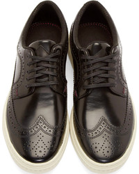 Chaussures brogues en cuir noires et blanches Paul Smith