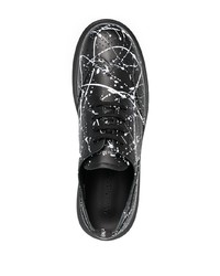 Chaussures brogues en cuir noires et blanches Alexander McQueen