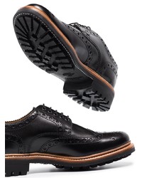 Chaussures brogues en cuir noires Grenson