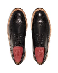 Chaussures brogues en cuir noires Grenson