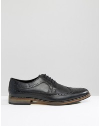 Chaussures brogues en cuir noires Asos