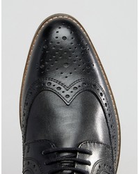 Chaussures brogues en cuir noires Asos