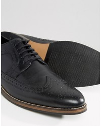 Chaussures brogues en cuir noires Asos