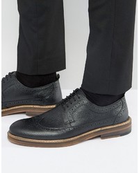 Chaussures brogues en cuir noires Asos