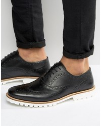 Chaussures brogues en cuir noires Asos