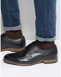 Chaussures brogues en cuir noires Asos