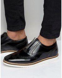 Chaussures brogues en cuir noires Asos