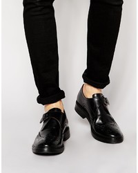 Chaussures brogues en cuir noires Base London