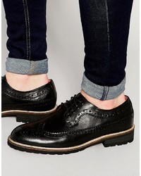 Chaussures brogues en cuir noires Bellfield