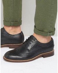 Chaussures brogues en cuir noires Bellfield