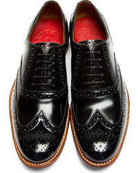 Chaussures brogues en cuir noires Grenson