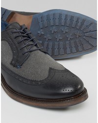 Chaussures brogues en cuir noires Dune