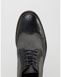 Chaussures brogues en cuir noires Dune