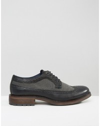 Chaussures brogues en cuir noires Dune