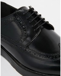 Chaussures brogues en cuir noires Asos