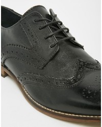 Chaussures brogues en cuir noires Asos