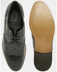 Chaussures brogues en cuir noires Asos