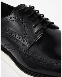 Chaussures brogues en cuir noires Asos