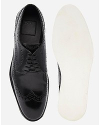 Chaussures brogues en cuir noires Asos