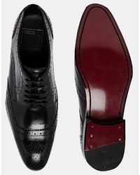 Chaussures brogues en cuir noires Asos