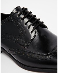 Chaussures brogues en cuir noires Asos