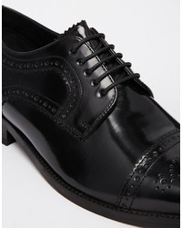 Chaussures brogues en cuir noires Asos