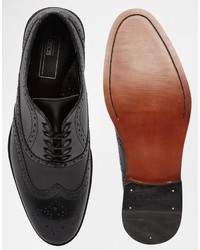 Chaussures brogues en cuir noires Asos