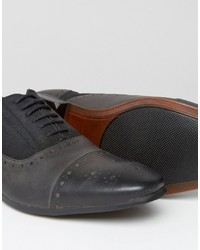 Chaussures brogues en cuir noires Asos