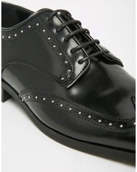 Chaussures brogues en cuir noires Asos