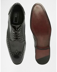 Chaussures brogues en cuir noires Asos