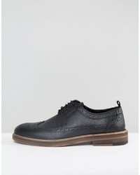 Chaussures brogues en cuir noires Asos