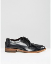 Chaussures brogues en cuir noires Dune