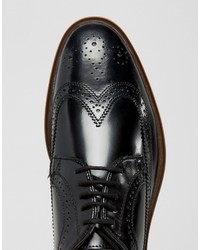 Chaussures brogues en cuir noires Dune