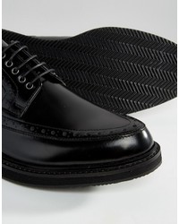 Chaussures brogues en cuir noires Asos